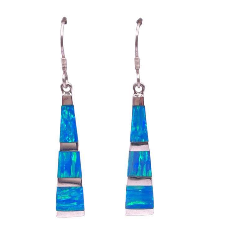 Blue opal pyramids