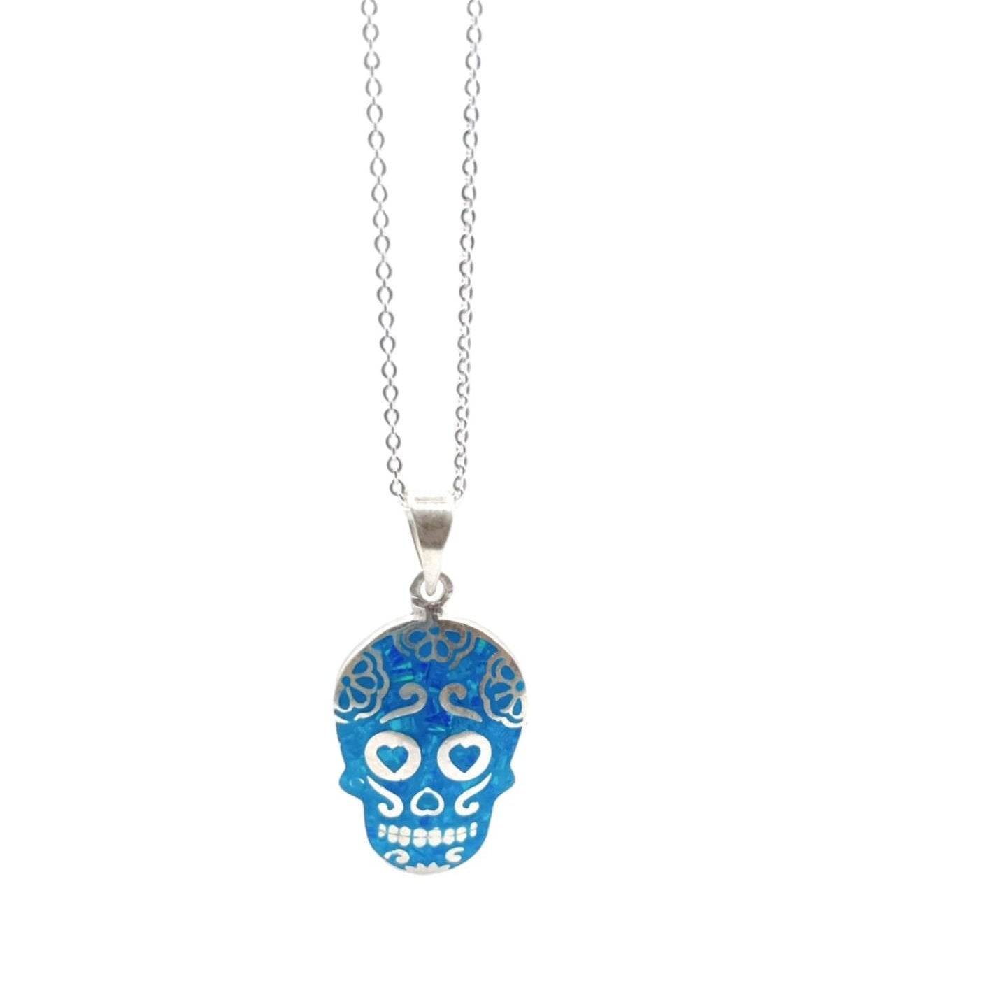 Calavera mexicana de ópalo azul