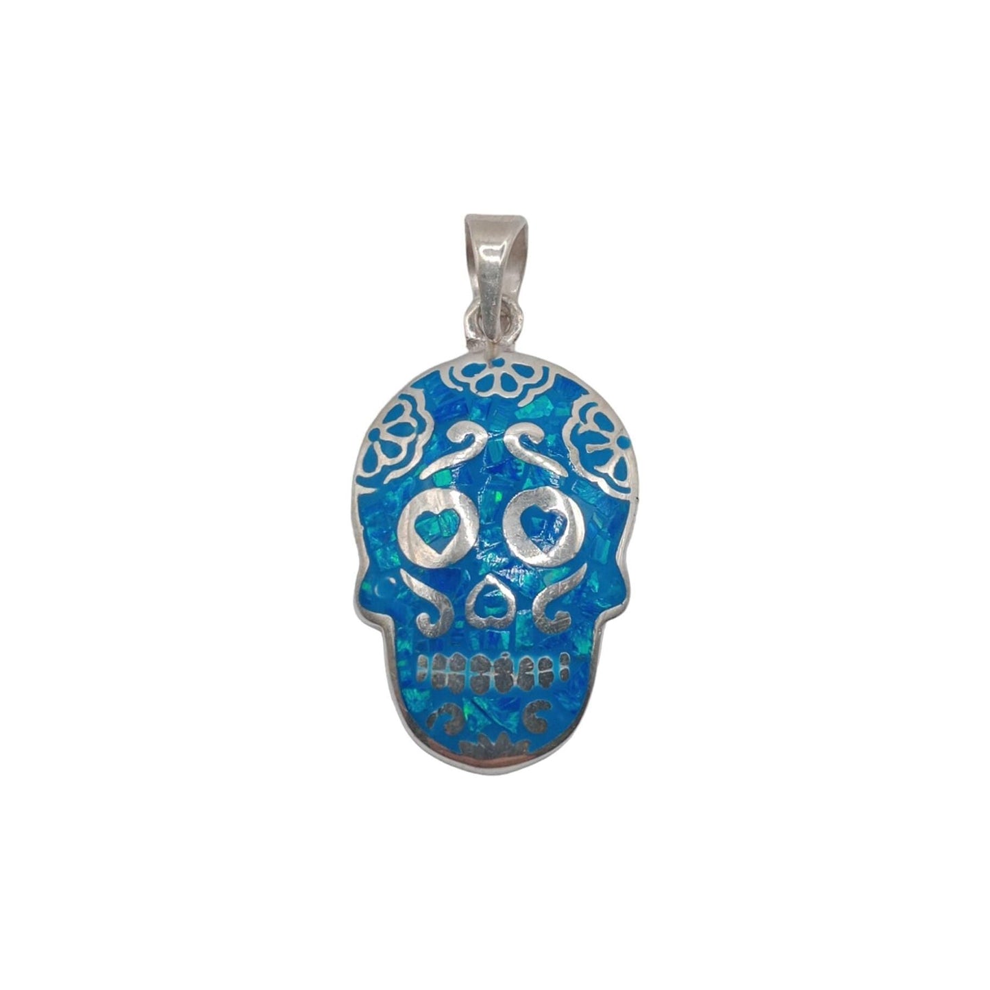 Calavera mexicana de ópalo azul