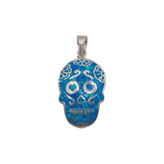 Blue opal Mexican skull