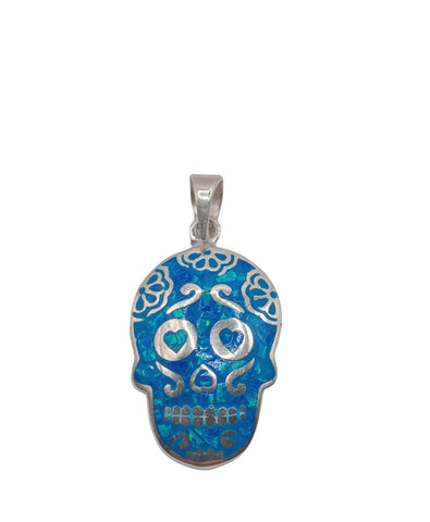 Blue opal Mexican skull