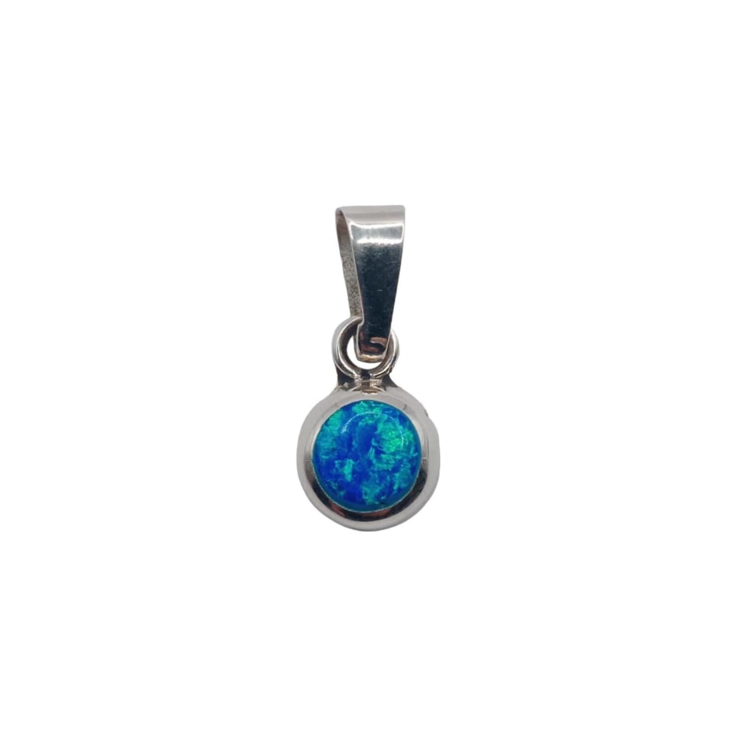 Round blue opal