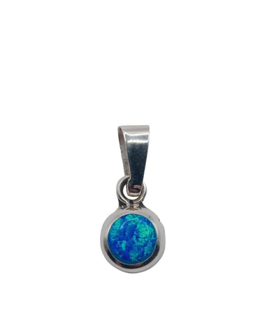 Round blue opal